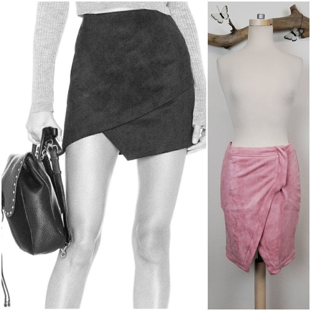 Seek the label Revolve faux suede wrap skirt